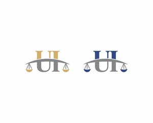 Letters UI Logo With Scale of Justice Logo Icon 001