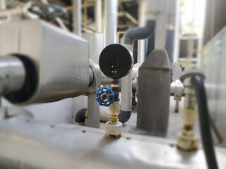 Instalation industrial pipe water chiller line pipe.pipe water cooled chiller system.