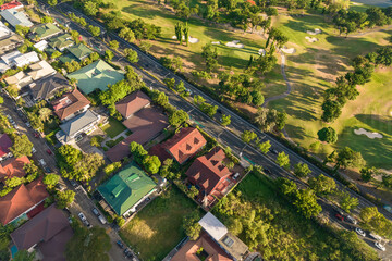 Luxury houses near Wack Wack Golf course in Greenhills West Village in San Juan, Metro Manila,...