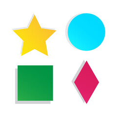 3d figures in cartoon style. Circle geometric shape. Vector illustration. stock image. 