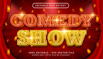 comedy show 3d text effect and editable text effect - obrazy, fototapety, plakaty