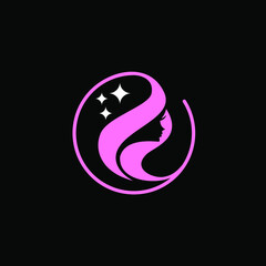 pink woman logo beauty for female brand business company