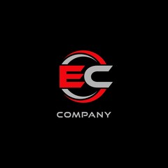 Letter EC logo combined with circle line, creative modern monogram logo style - obrazy, fototapety, plakaty