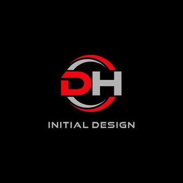 Letter DH logo combined with circle line, creative modern monogram logo style