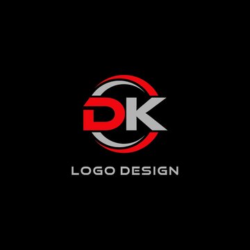 Letter DK logo combined with circle line, creative modern monogram logo style