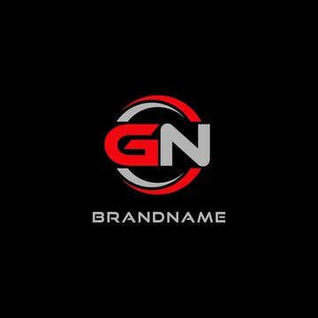 Letter GN logo combined with circle line, creative modern monogram logo style