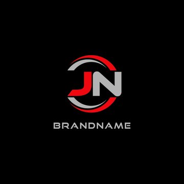 Letter JN logo combined with circle line, creative modern monogram logo style