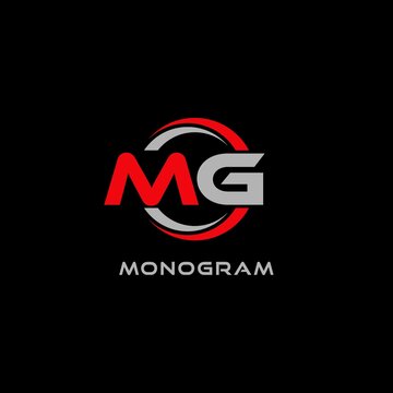 Letter MG logo combined with circle line, creative modern monogram logo style