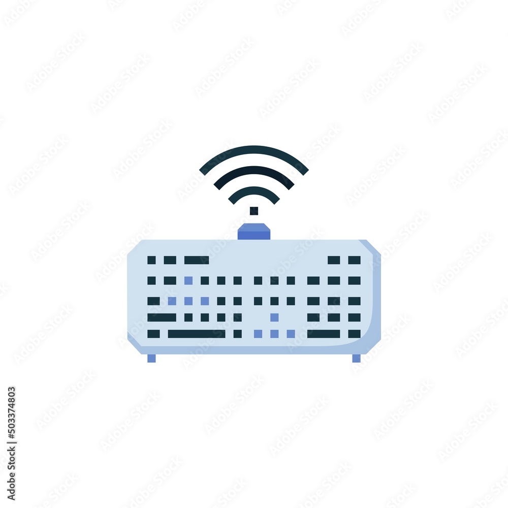 Poster keyboard wireless vector icon. computer component icon flat style. perfect use for logo, presentatio