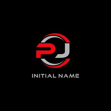Letter PJ logo combined with circle line, creative modern monogram logo style
