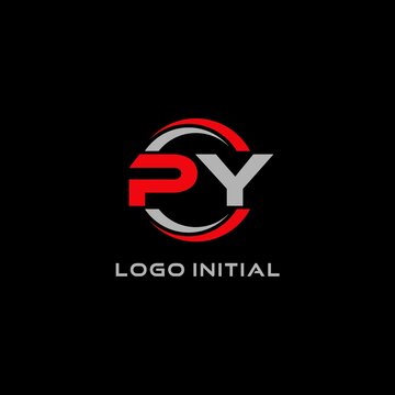 Letter PY logo combined with circle line, creative modern monogram logo style