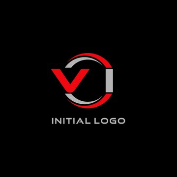 Letter VI logo combined with circle line, creative modern monogram logo style