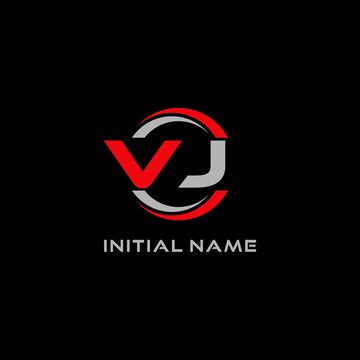 Letter VJ logo combined with circle line, creative modern monogram logo style