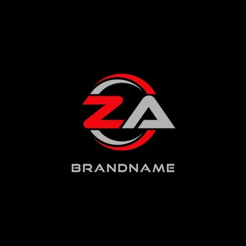 Letter ZA logo combined with circle line, creative modern monogram logo style