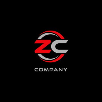 Letter ZC logo combined with circle line, creative modern monogram logo style