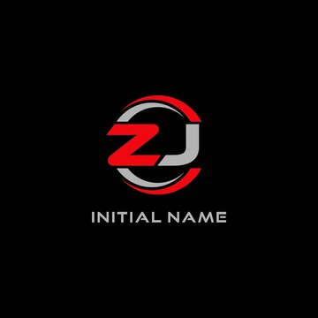 Letter ZJ logo combined with circle line, creative modern monogram logo style