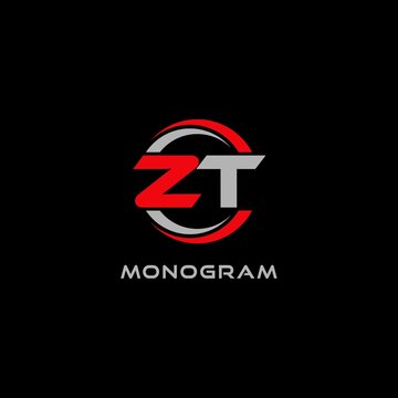 Letter ZT logo combined with circle line, creative modern monogram logo style