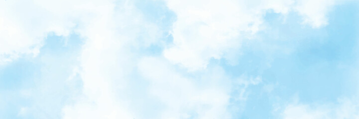 blue sky background with white clouds. panorama - obrazy, fototapety, plakaty
