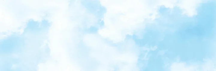 Poster blauwe hemelachtergrond met witte wolken. panorama © Creative