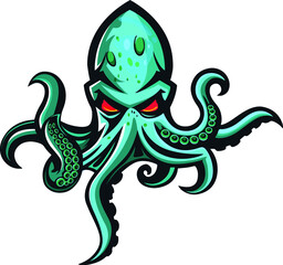 colorful kraken for e sports logo