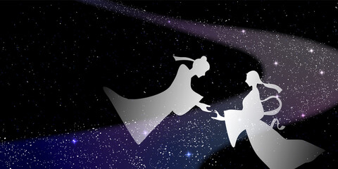 Obraz premium 七夕 夏 祭り 背景