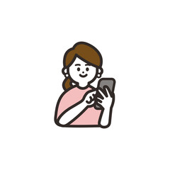 携帯を使用する女性