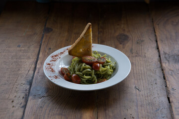 Western foods in a small bistro.