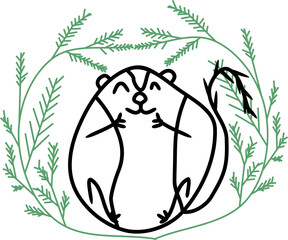cute squirrel line art