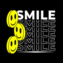 design Smile and text Streetwear Design Black. Vector Stock Vector