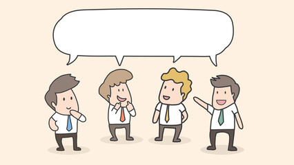 Business People Group Chat Communication Bubble, Businesspeople Discussing Communication Social Network Flat Vector Illustration
