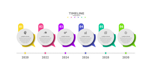 Timeline infographic template idea colorful