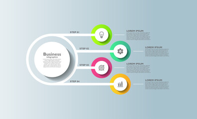 Presentation business infographic template design circle colorful