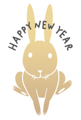 2023年　卯年　年賀状　うさぎのイラスト
