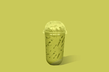 Iced Green Tea in Take away cup