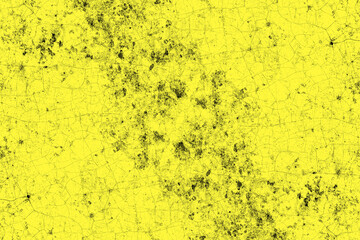 Grunge texture and crack lines on yellow background