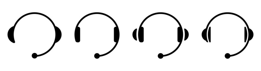 headphone icons collection - obrazy, fototapety, plakaty