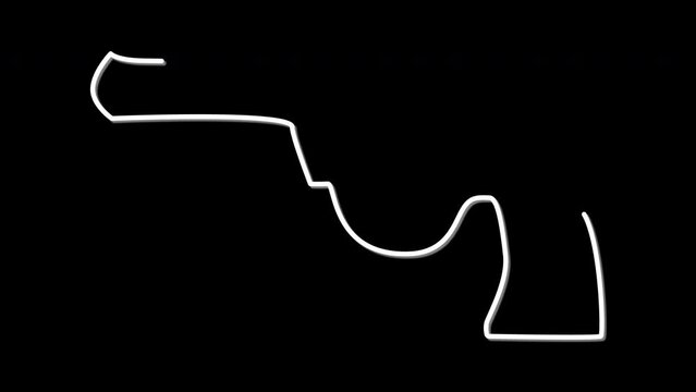 Gun, revolver pistol self drawing animation. Black background.