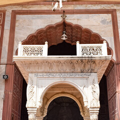 Architectural detail of Jama Masjid Mosque, Old Delhi, India, The spectacular architecture of the...