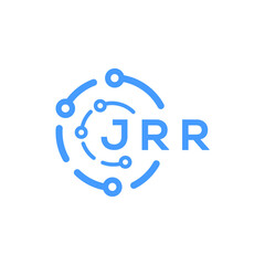 JRR technology letter logo design on white  background. JRR creative initials technology letter logo concept. JRR technology letter design.
