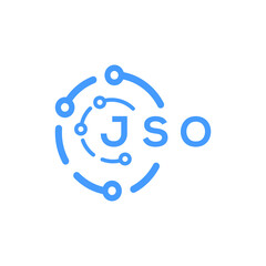 JSO technology letter logo design on white  background. JSO creative initials technology letter logo concept. JSO technology letter design.
