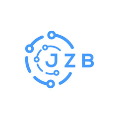 JZB technology letter logo design on white  background. JZB creative initials technology letter logo concept. JZB technology letter design.