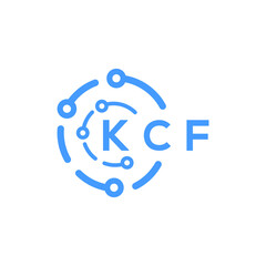 KCF technology letter logo design on white  background. KCF creative initials technology letter logo concept. KCF technology letter design.