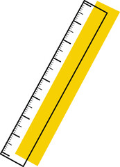 vector yellow ruler kids school