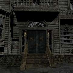 Fototapeta na wymiar 3d illustration of an haunted house