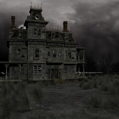 3d illustration of an haunted house