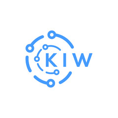 KIW technology letter logo design on white  background. KIW creative initials technology letter logo concept. KIW technology letter design.
