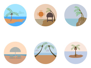 Fototapeta na wymiar set of beach icons