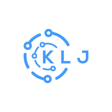 KLJ technology letter logo design on white  background. KLJ creative initials technology letter logo concept. KLJ technology letter design.
