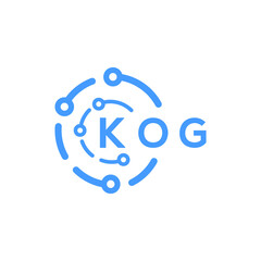 KOG technology letter logo design on white  background. KOG creative initials technology letter logo concept. KOG technology letter design.
