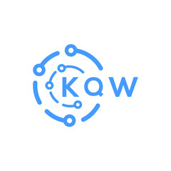 KQW technology letter logo design on white  background. KQW creative initials technology letter logo concept. KQW technology letter design.
